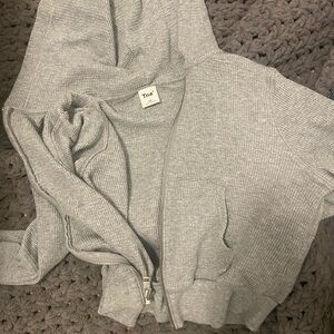 Aritzia waffle zip up